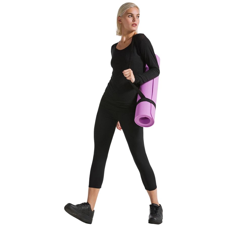 Leggings stretch tinta unita con lunghezza 7-8 nero da donna Deha | D4202610009